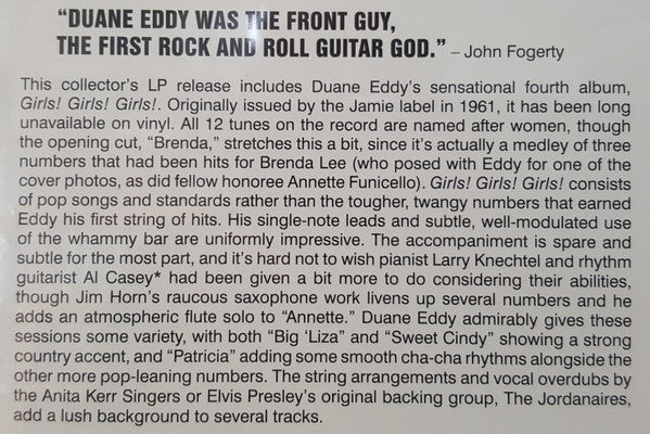 EDDY,DUANE - GIRLS GIRLS GIRLS (180G/DMM MASTER/2 BONUS TRACKS)