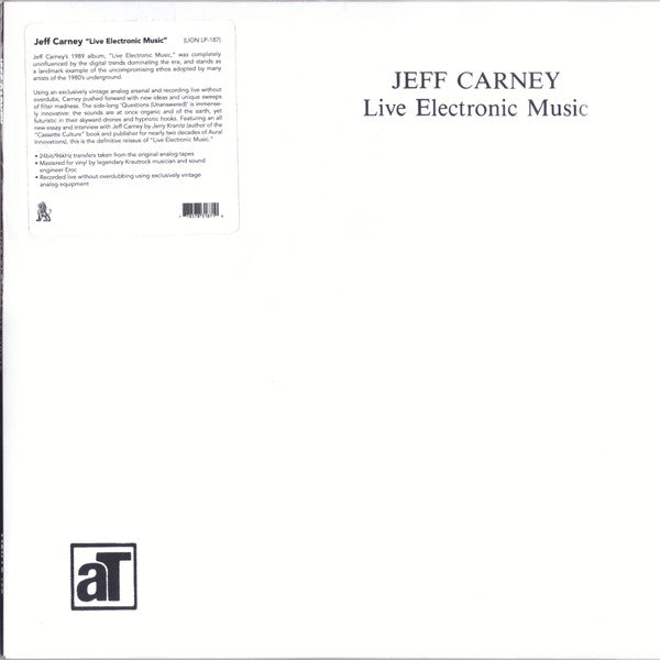 CARNEY,JEFF - LIVE ELECTRONIC MUSIC