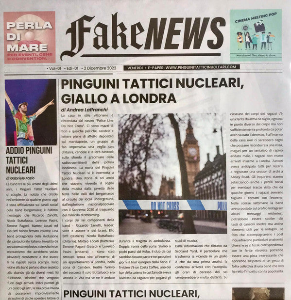 PINGUINI TATTICI NUCLEARI - FAKE NEWS - 2 LP NERO (RIP)