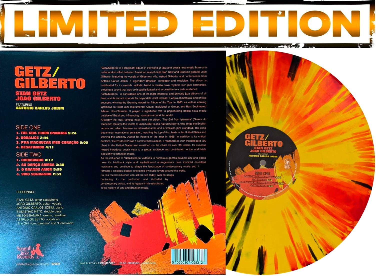 Getz / Gilberto By Stan Getz & João Gilberto [Limited Edition Colored Vinyl] [Vinyl LP Record]