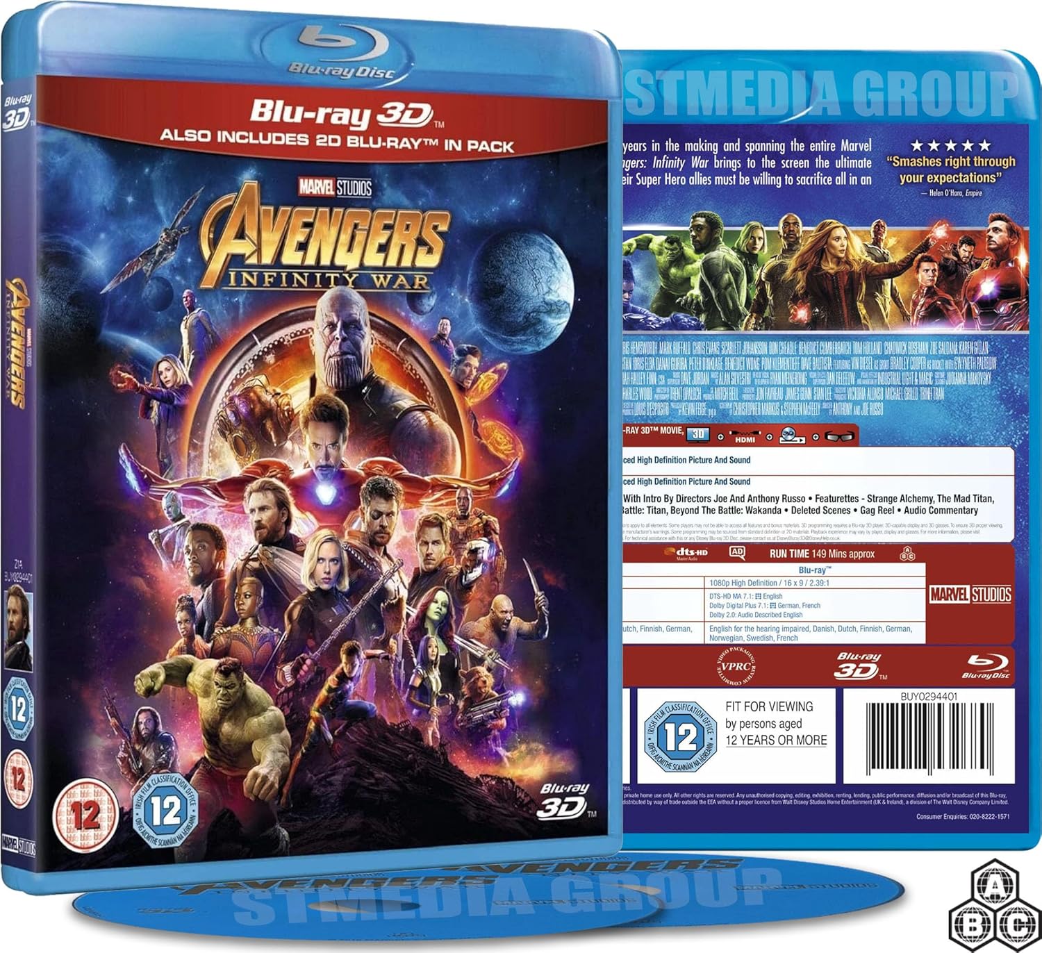 Avengers: Infinity War [Blu-ray 3D + Blu-ray] [Region Free] product cover