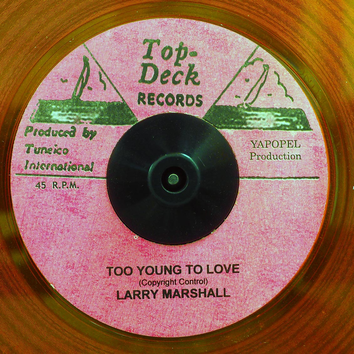 Baba Brooks, Trenton Spence Orchestra - Distant Drums / Larry Marshall - Too Young To Love (orange vinyl) product image 2