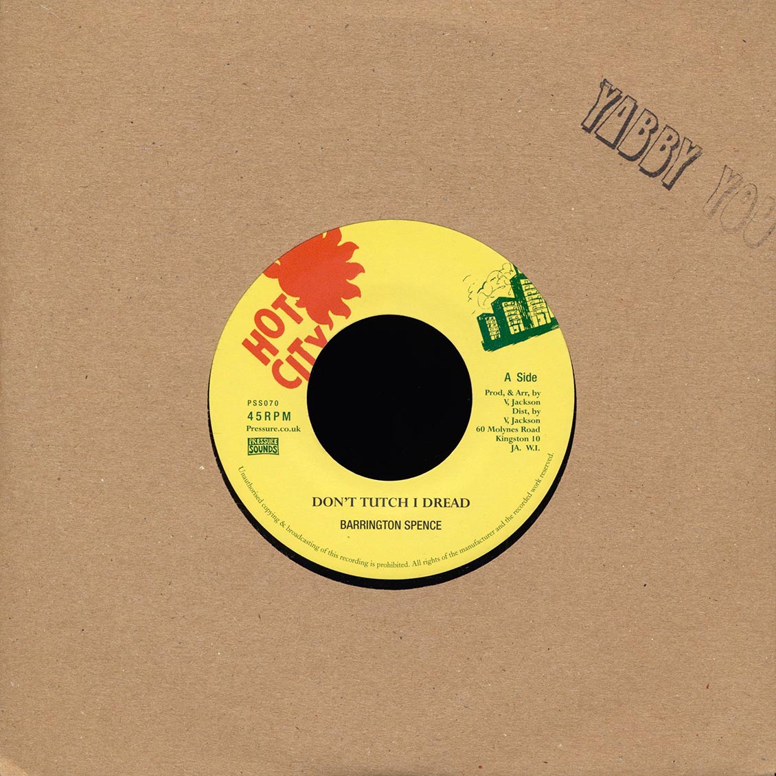 Barrington Spence - Don't Tutch I Dread / King Tubby & The Prophets - Tutch Dub product cover
