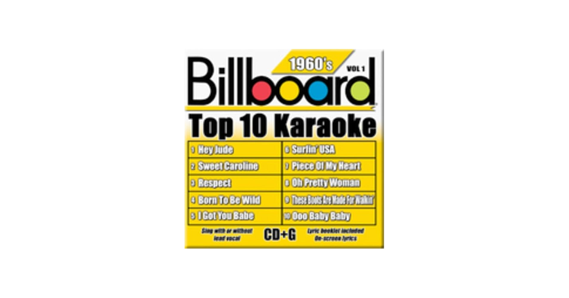 Billboard Top 10 Karaoke: 1960's CD product cover