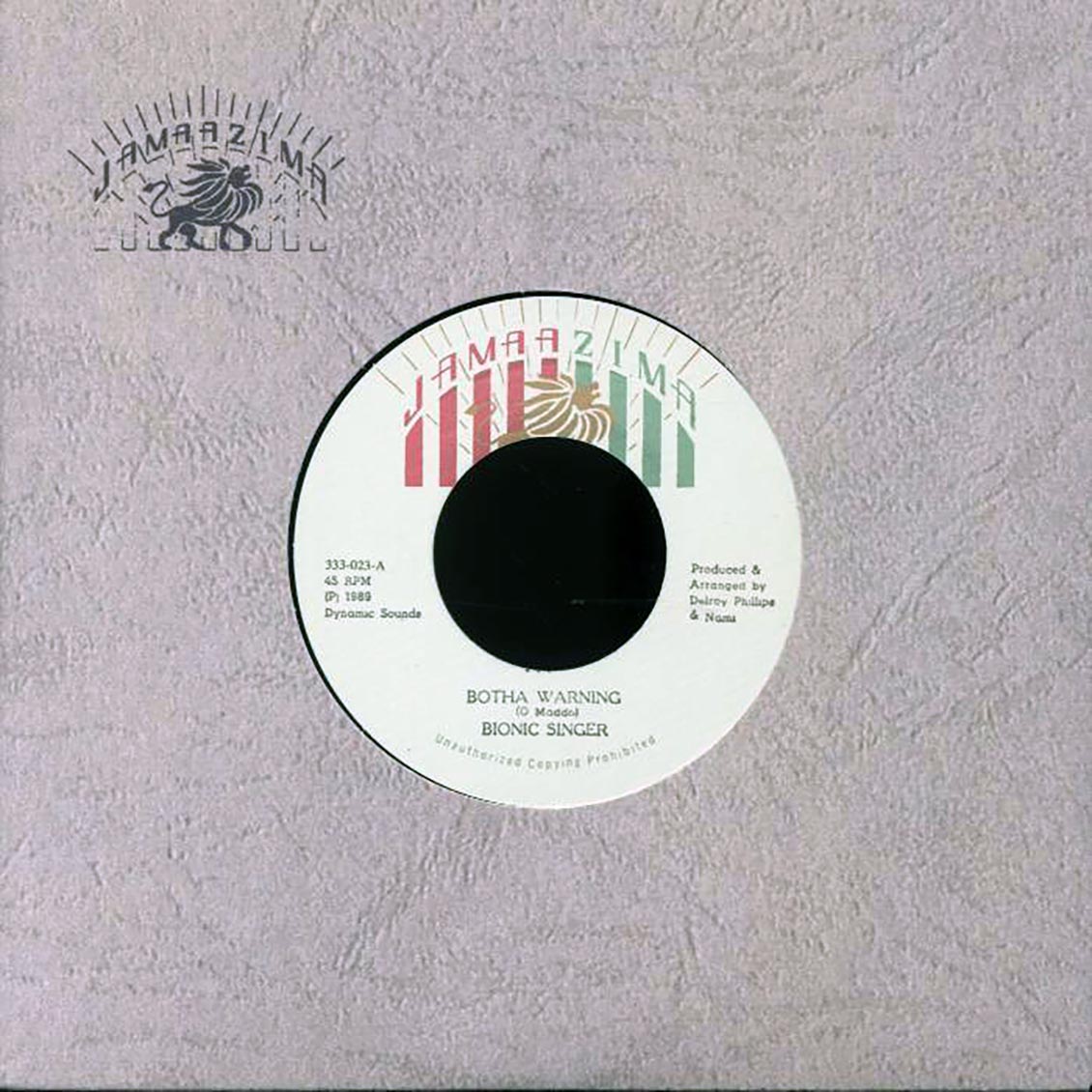 Bionic Singer - Botha Warning / Jamaazima All Star - Version product cover