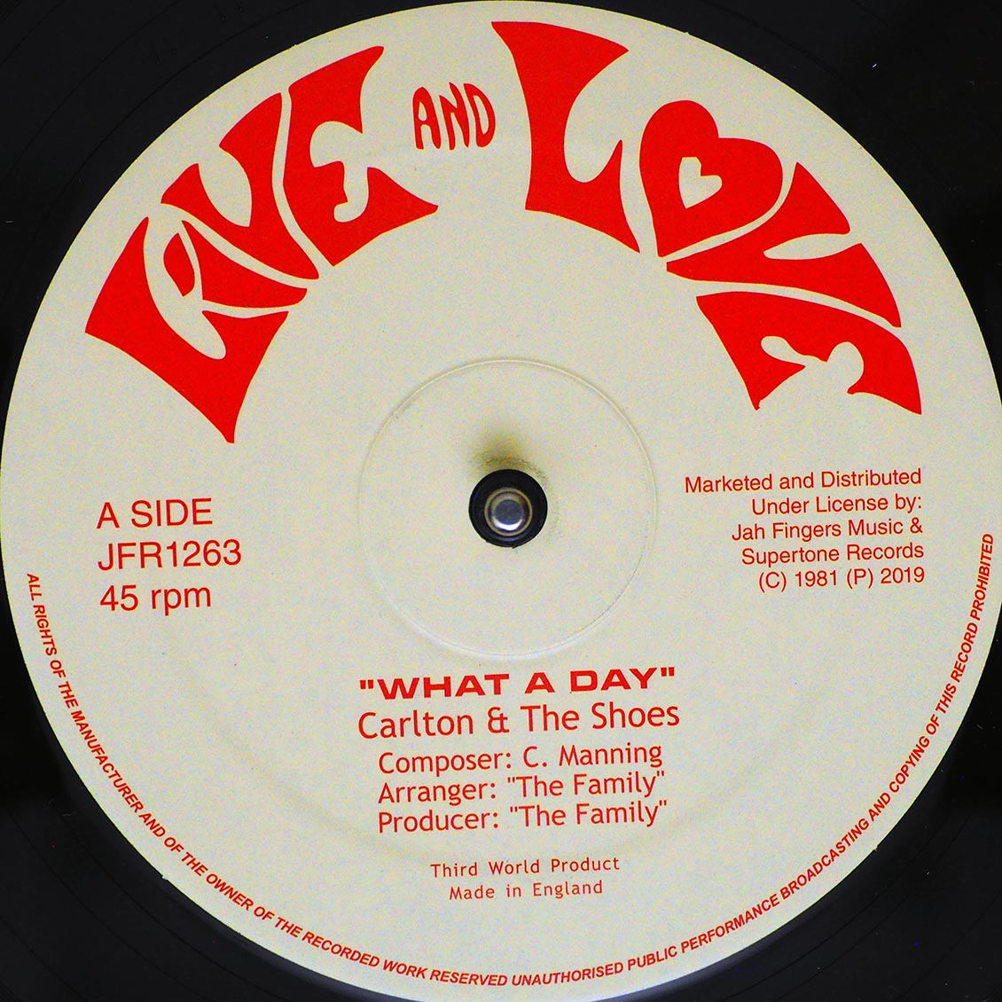 Carlton & The Shoes - What A Day (Extended Mix) / Version product cover