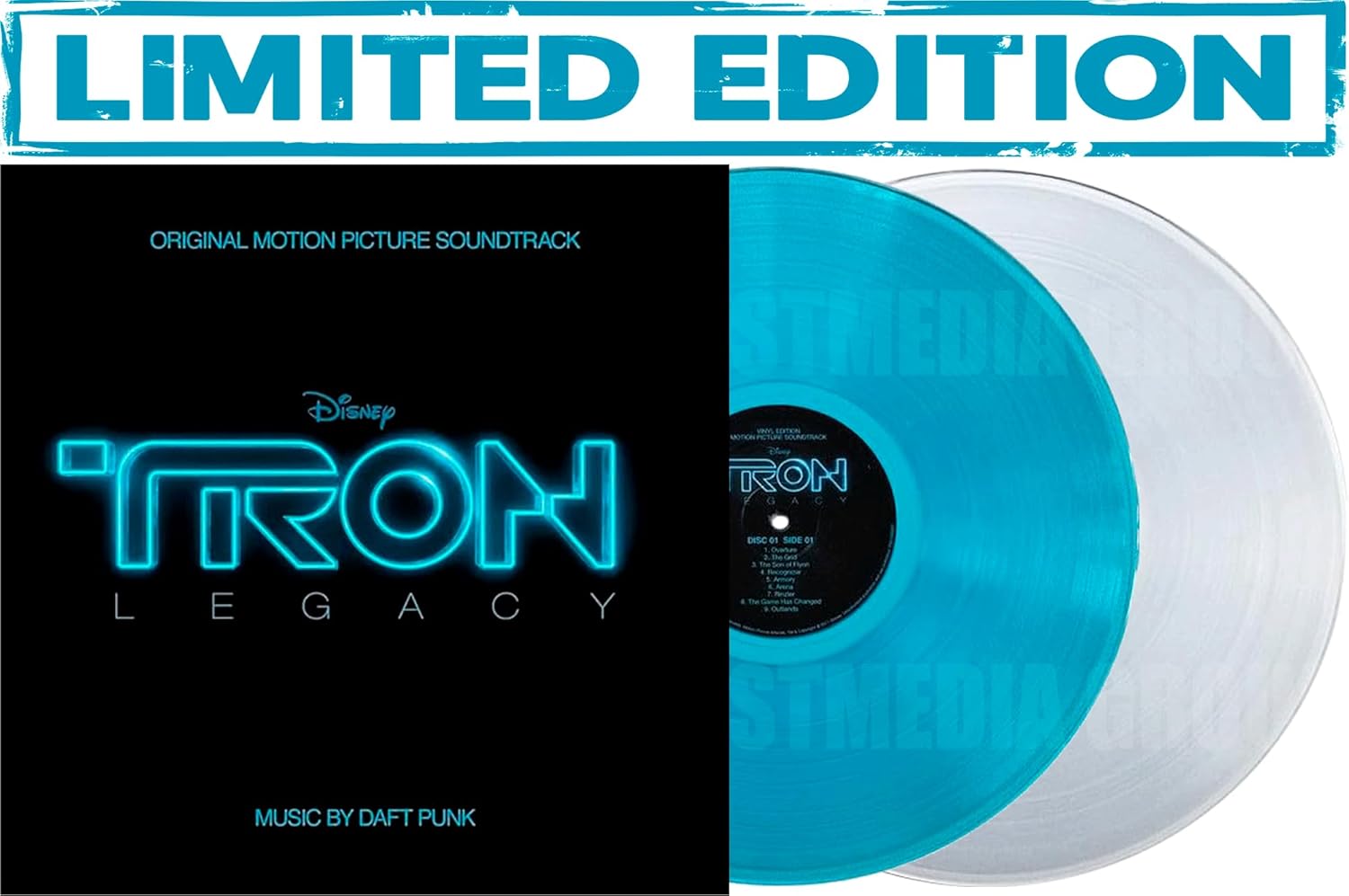 Daft Punk Tron Legacy Motion Picture Soundtrack Limited Edition Blue & Clear Colored Vinyl 2 Lps [Records & LPs] product…