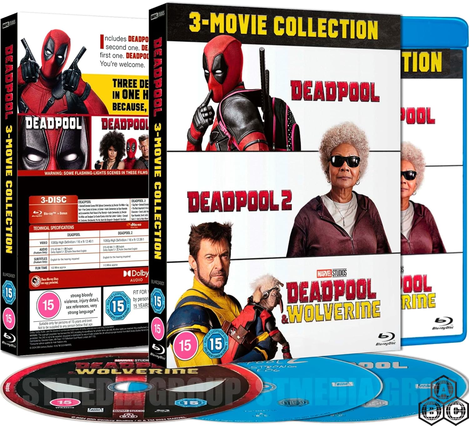 Deadpool: 3-Movie Blu-ray Collection Region Free Deadpool / 2 / & Wolverine product cover
