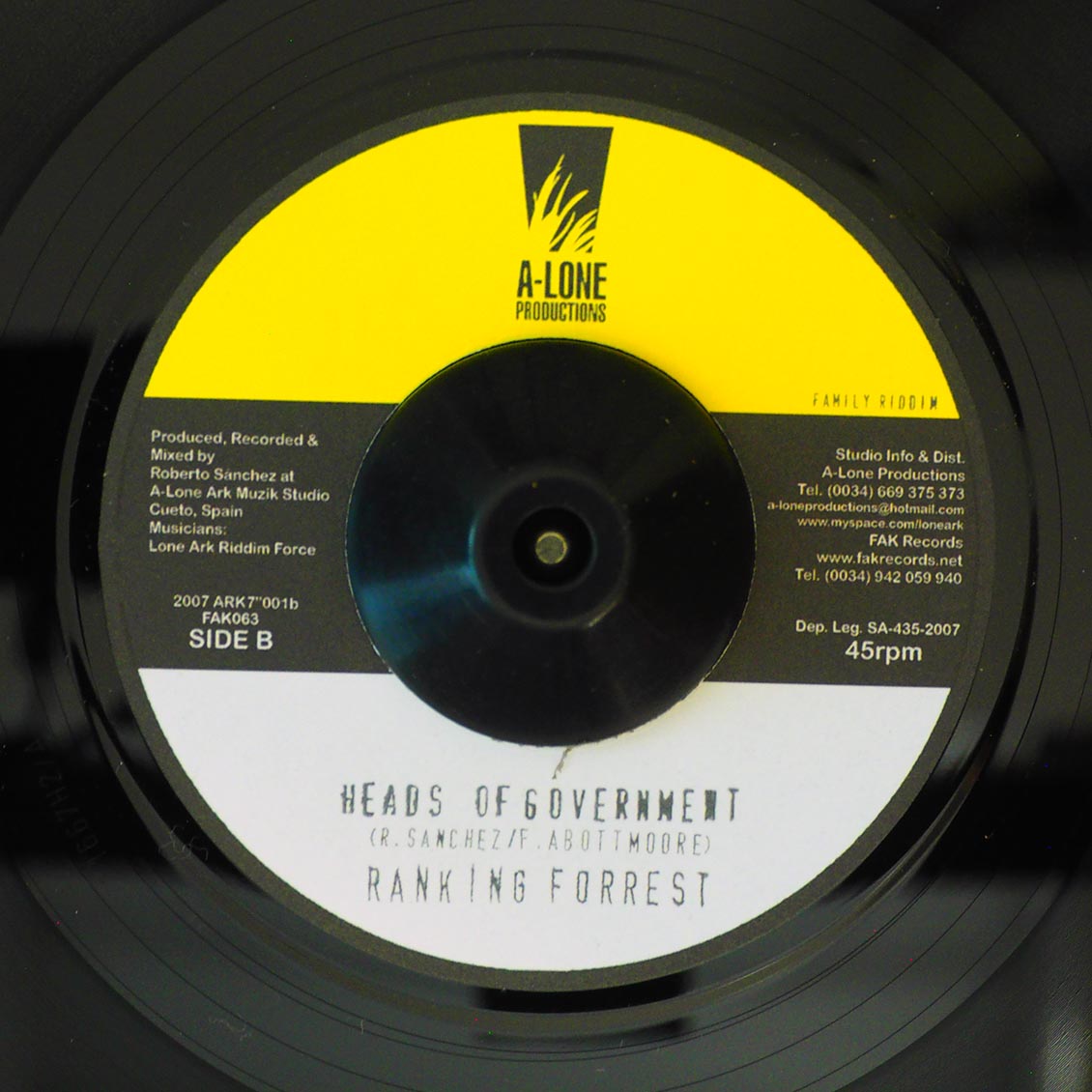 Glen Washington - Jah Jah Delivered Me / Ranking Forrest - Heads Of Government product image 2