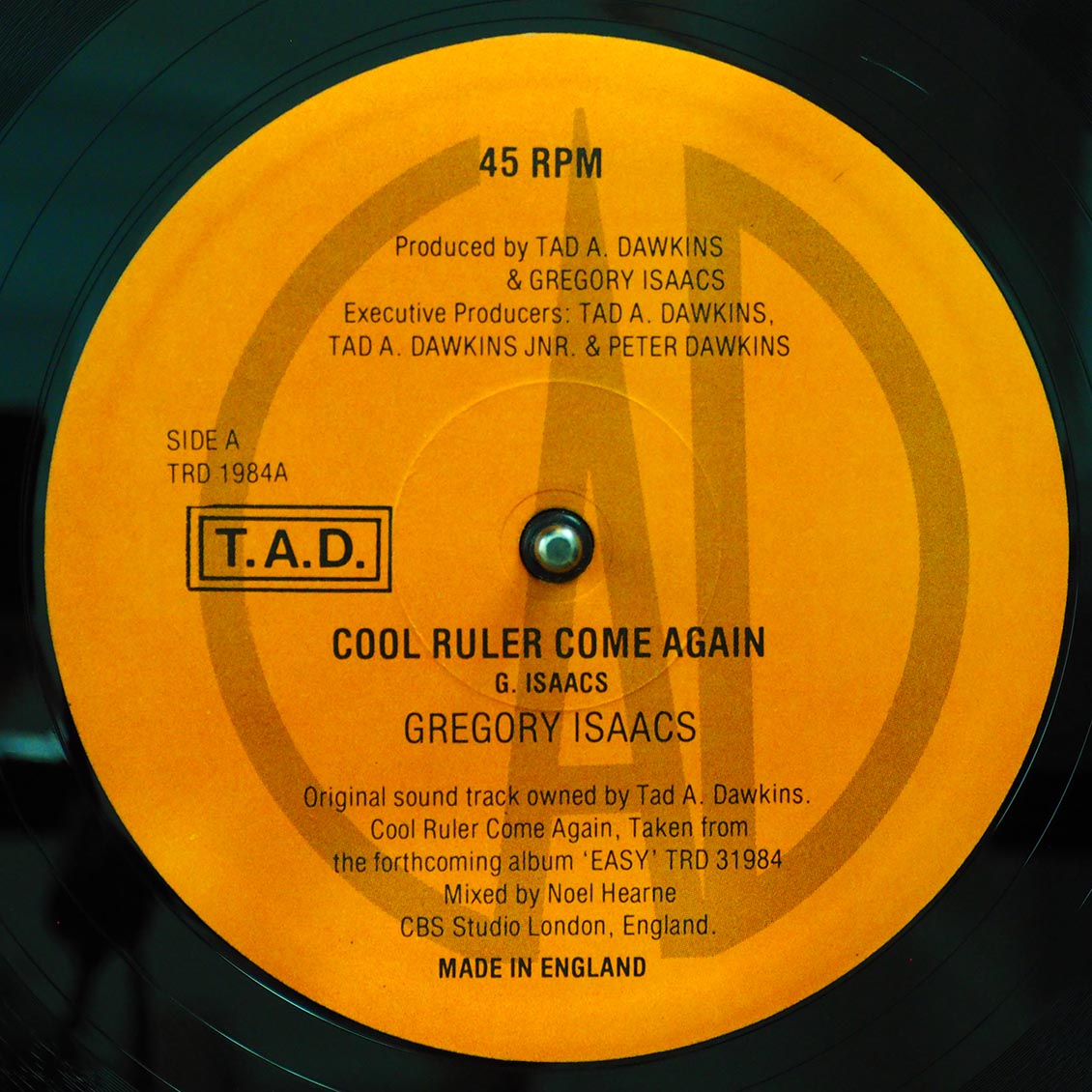 Gregory Isaacs - Cool Ruler Come Again (Extended Mix) / Roots Radics - Tad's Come Again (orig. press) product cover