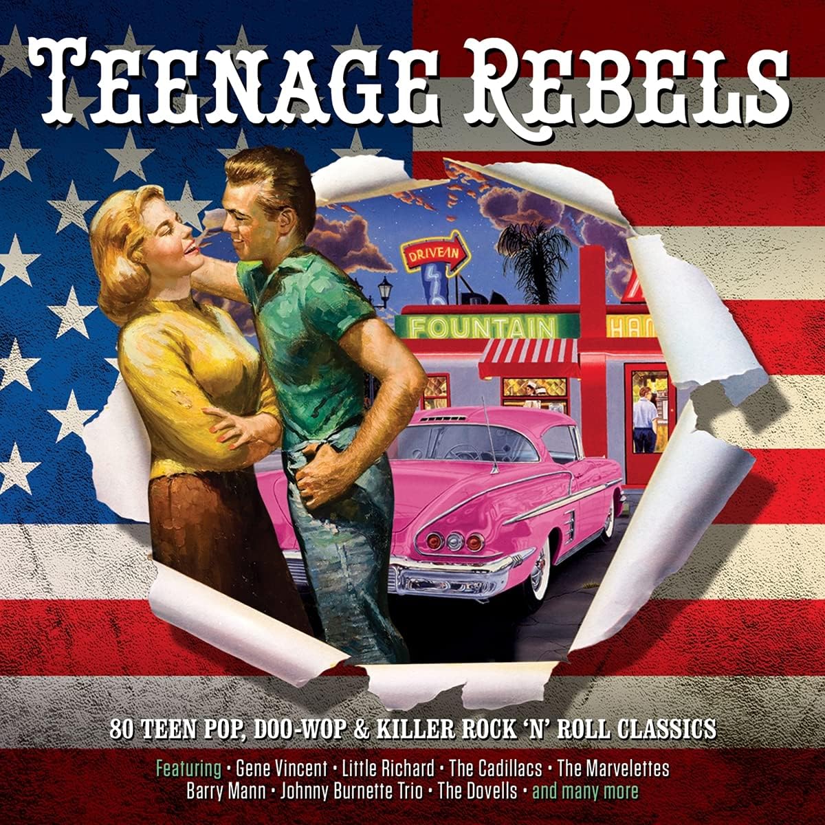 Little Richard, Gene Vincent, The Crickets, The Drifters, Etc. - Teenage Rebels (80 tracks) (3xCD) (deluxe 4-fold digipak) -…