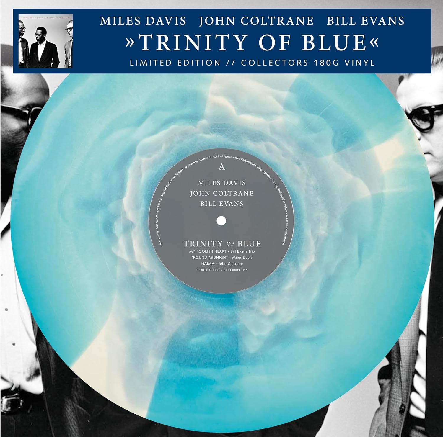 Miles Davis, John Coltrane, Bill Evans - Trinity Of Blue LP 12" Blue Swirl Vinyl product cover