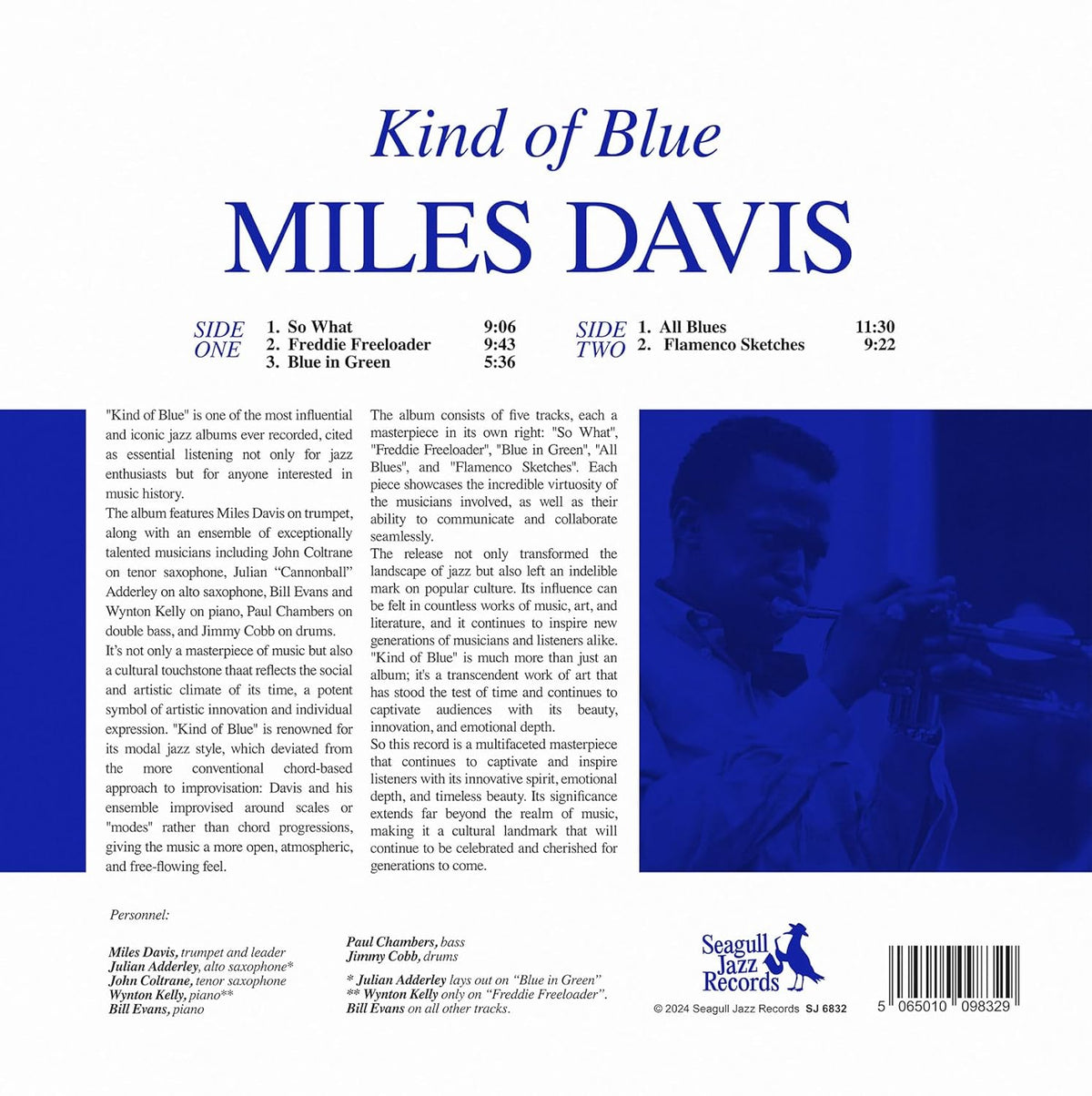 Miles Davis – Kind of Blue [Limited Edition Blue Vinyl] [LP Record] product image 3