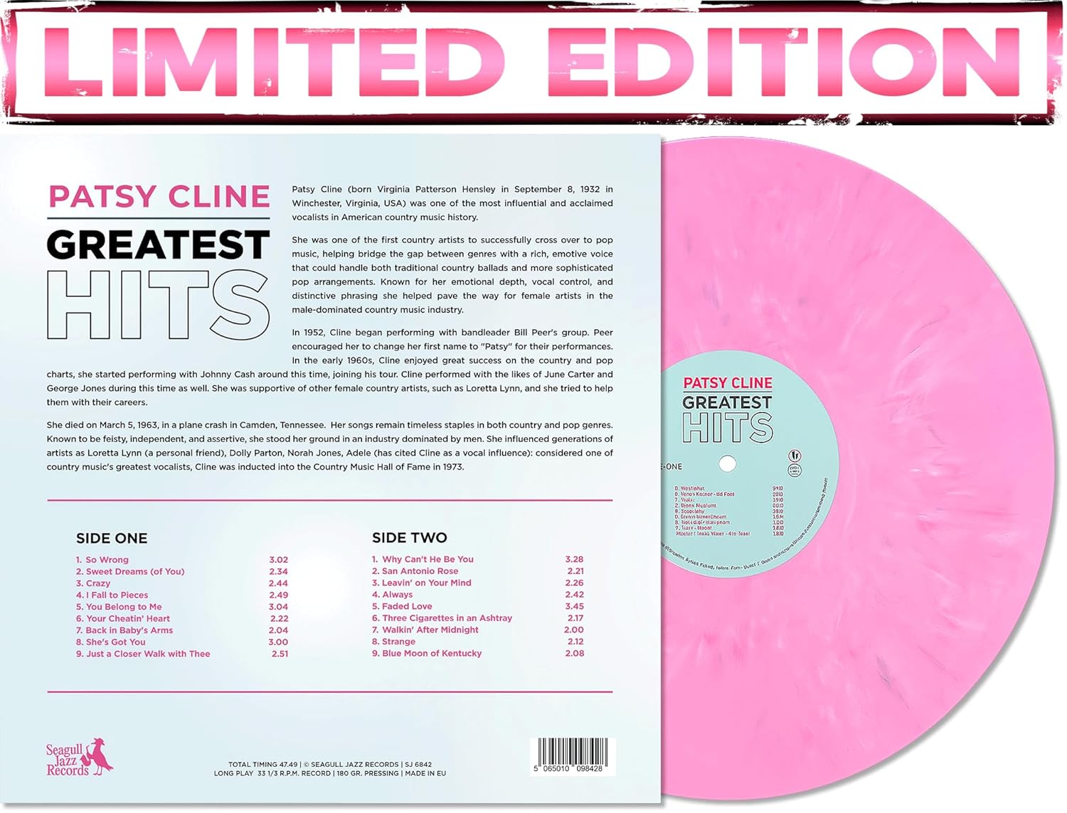 Patsy Cline Vinyl - Greatest Hits - Limited Color Edition product image 2