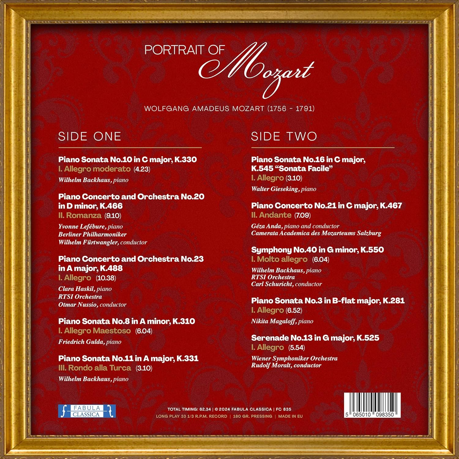 Portrait of Mozart – Limited Red Vinyl Edition [180g LP | Collector’s Classical Album] [LP] product image 2