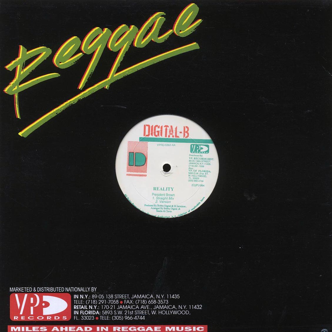 Prezident Brown - Reality (Straght Mix); Version / Lt. Stitichie - Oh La La (Club Mix); Dub Mix product image 2