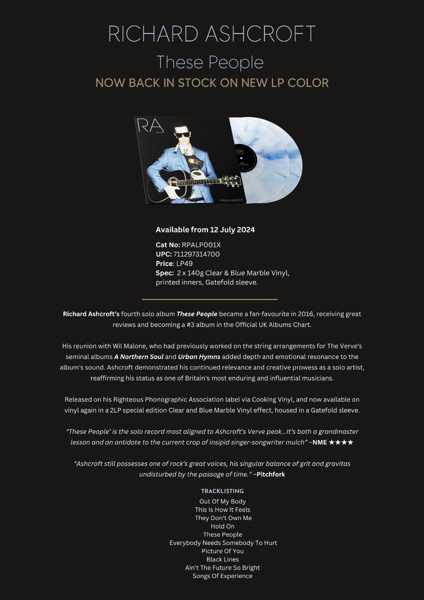 Richard Ashcroft These People (Clear & Blue Marble Colored Vinyl) (2 Lp's)