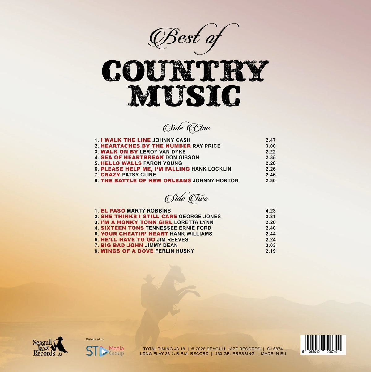 Various - Best Of Country Music LP 12" Colored Fade Vinyl - Limited Edition