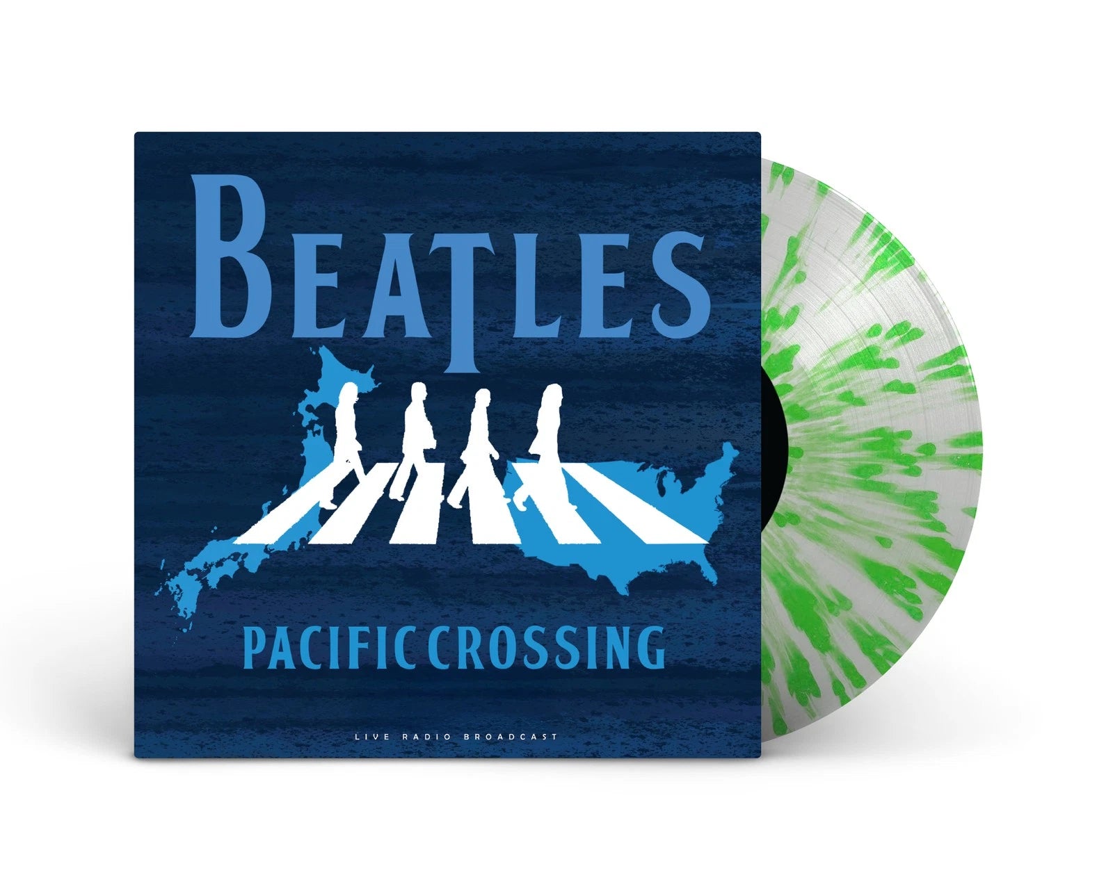 The Beatles Pacific Crossing cover with clear and green splatter vinyl record