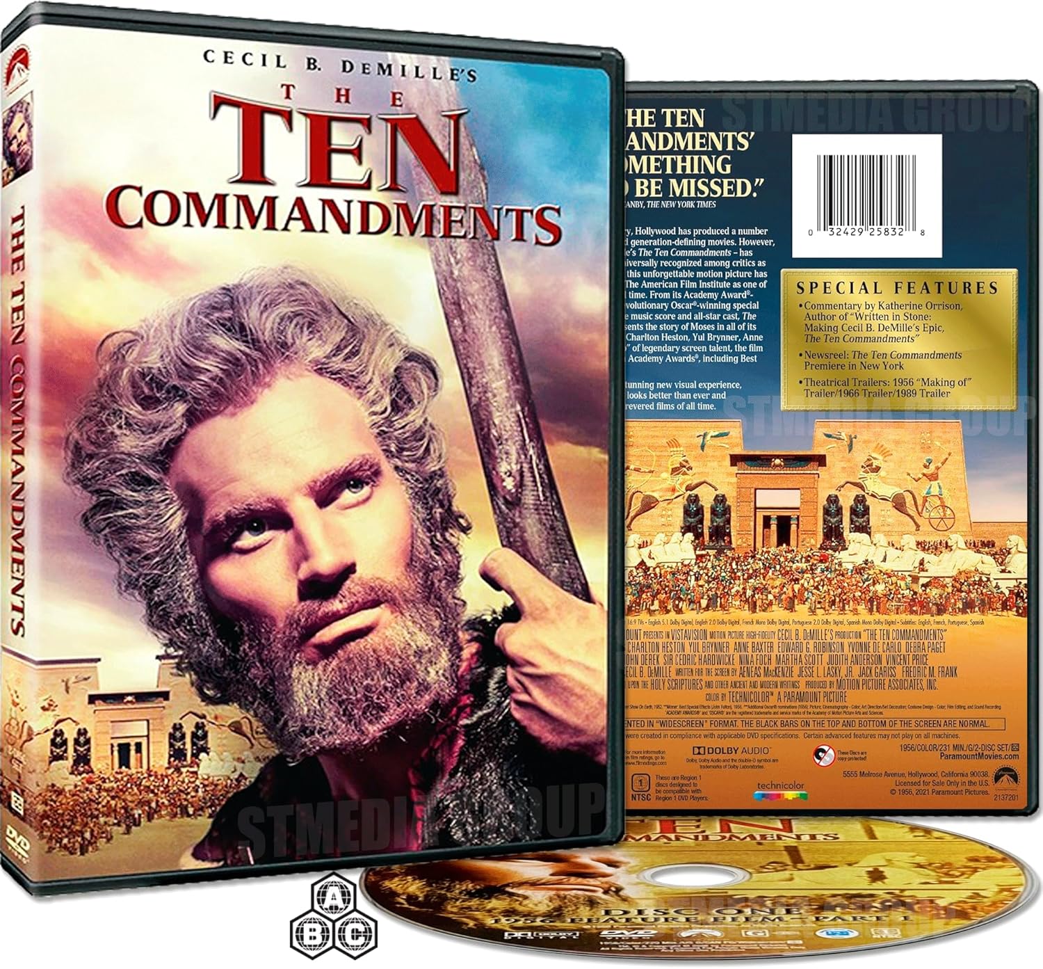 The Ten Commandments (1956) [DVD] [Region Free] product cover