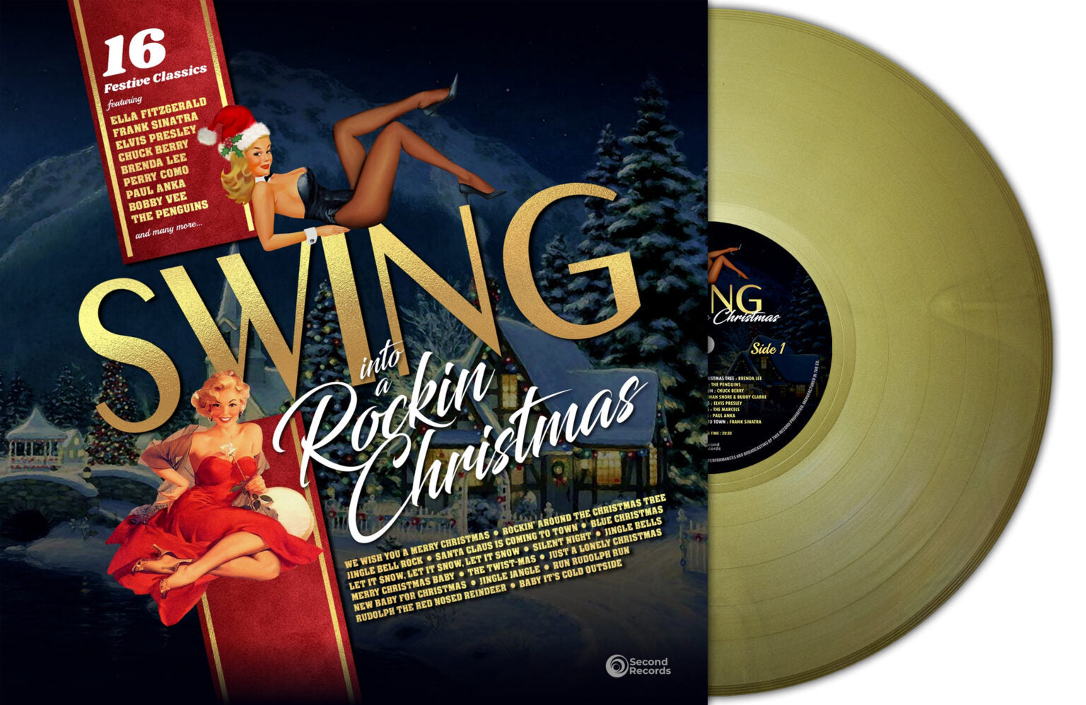 Various Artists Swing Into a Rockin' Christmas (Vinyl Record) 12" Album Coloured Vinyl product cover