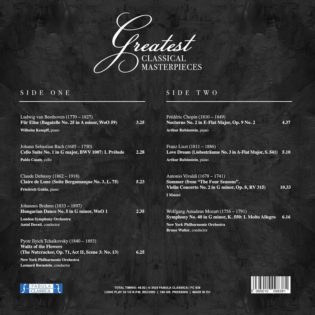 Various – Beethoven / Mozart – Greatest Classical Masterpieces [Limited Marble Vinyl][LP] product image 3