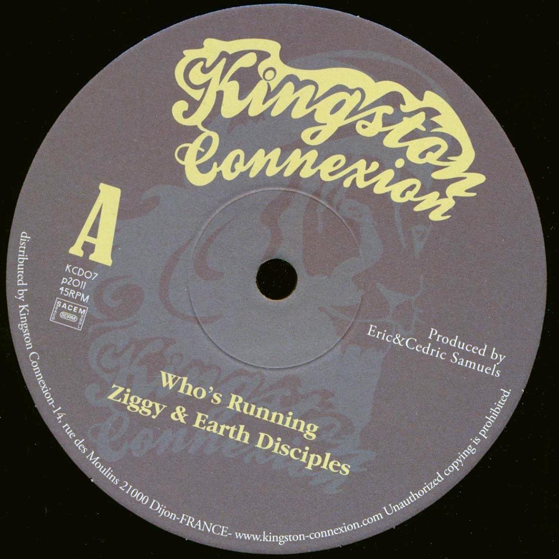 Ziggy & Earth Disciples - Who's Running / Version product cover